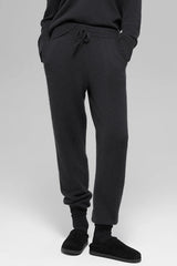 Wool Cashmere High-Waist New Class Jogger - Black
