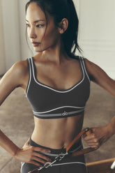 Airbrush Heart Throb Bra - Anthracite/White