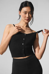 Sheer Cashmere Tank - Black