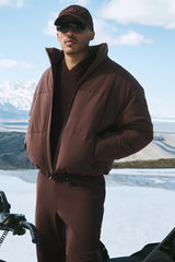 Stretch Woven Street Puffer - Brownstone
