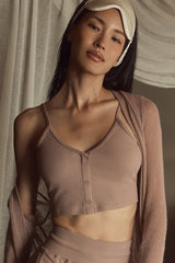 Ribbed Delicate Lounge Tank - Taupe