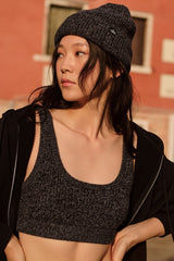 Marl Sweater Bra - Black Marl