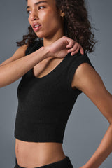 Snuggle Up Sweater Short Sleeve - Black