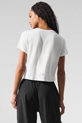 Cropped All Day Short Sleeve - White