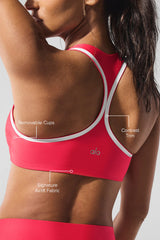 Airlift Super Sleek Contrast Bra - Candy Red/White