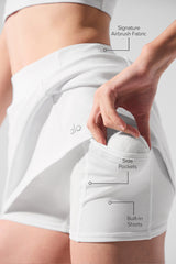Airbrush High-Waist Good Form Tennis Skirt - White