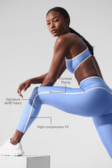 Airlift High Waist Charger 7/8 Legging - Crystal Clear Blue/White