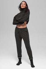 Cable Knit Winter Bliss Pant - Dark Heather Grey