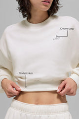 Cropped Accolade Crewneck - Ivory