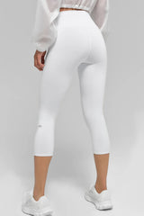 High-Waist Airbrush Capri - White