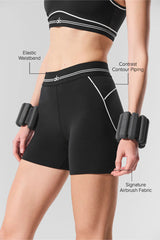 4” Airbrush High-Waist Heart Throb Short - Black/White