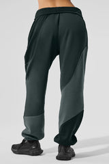 Make Waves Sweatpant - Charcoal Green Tonal