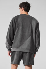 Make Waves Crew Neck Pullover - Dark Heather Grey Tonal