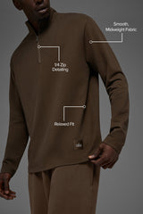 Double Take Long Sleeve 1/4 Zip - Espresso