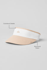 Colorblock Visor - Macadamia/White