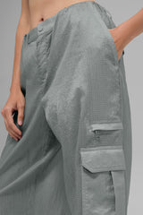 Sheer Game Time Wide Leg Jogger - Lunar Grey