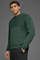 Domain Shift Rib Knit Sweater Crew - Clover Green