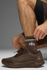 Unisex Half-Crew Throwback Sock - Espresso/White