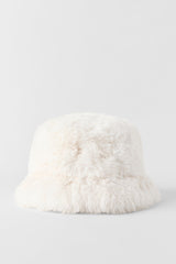 Faux Fur Starstruck Bucket Hat - Ivory