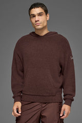 Textured Knit Hoodie - Brownstone