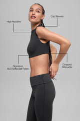 ALO Softsculpt Capped Out Short Sleeve - Black