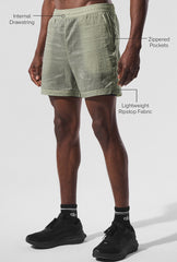 5" Game Time Ripstop 2-In-1 Short - Limestone/Black