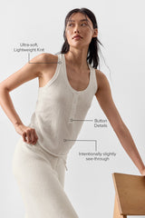 Supernatural Sweater Henley Tank - Ivory