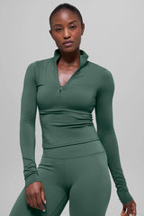ALO Softsculpt Precision 1/4 Zip Long Sleeve - Clover Green