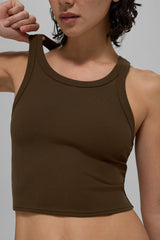 Goddess Ribbed Go-To Tank - Espresso