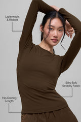 Ribbed Modal Long Sleeve - Espresso
