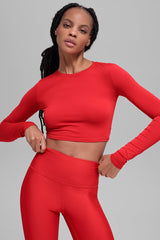 Alosoft Crop Finesse Long Sleeve - Bright Red