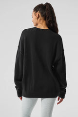 Unisex Wool Cashmere New Class Crewneck Sweater - Black