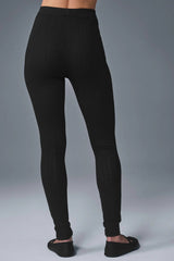 Pointelle Sweater High-Waist Be Mine Legging - Black