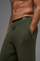 Domain Rib Knit Sweatpant - Green Olive