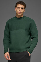 Domain Shift Rib Knit Sweater Crew - Clover Green