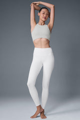 High-Waist Airbrush Legging - White