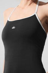 ALO Softsculpt Halter Tennis Dress - Black/White