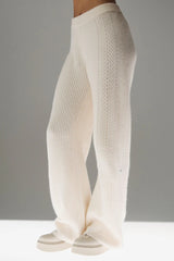 Winter Magic Cashmere Wide Leg Pant - Ivory