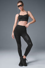 7/8 High-Waist Moto Legging - Black