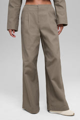 High-Waist Main Character Wide Leg Trouser - Light Cocoa