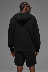 Sports Club Sweater Knit Hoodie - Black