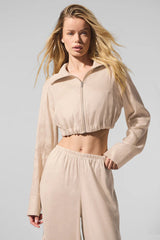Linen Cropped Getaway Jacket - Macadamia