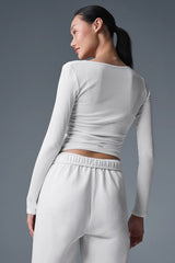 Gather Long Sleeve - White