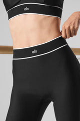 Airlift Mesh High-Waist Darling Stirrup Legging - Black