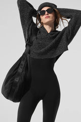 Marl Sweater 1/4 Zip Pullover - Black Marl