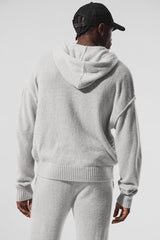 Wool Cashmere New Class Full Zip Hoodie - Pearl Grey Heather