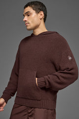 Textured Knit Hoodie - Brownstone