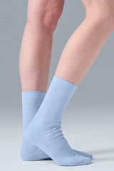 Unisex Half-Crew Understated Sock - Seashell Blue