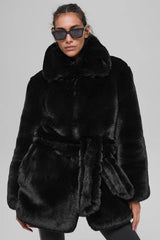 Faux Fur Starstruck Coat - Black