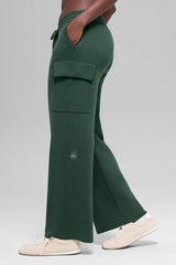 Scholar Knit High-Waist Cargo Pant - Clover Green